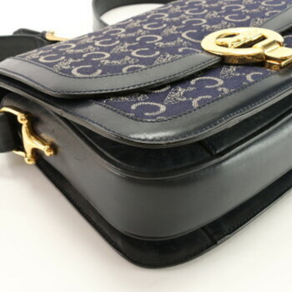 Celine Navy bag hardware shoulder Blue carriage MHM Sulky leather - Picture 8 of 14